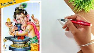 Shivji and Ganesh ji Drawing | Ganesha Drawing Tutorial | Lord Mahadev Drawing Tutorial