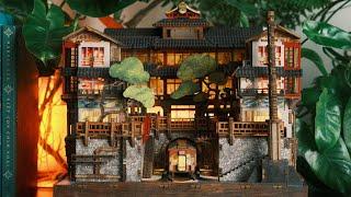 DIY Miniature Complete Tutorial: Building The Ginzan Onsen (Motion Scene) DIY Book Nook by Anavrin