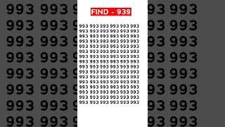 Let See How Genius You are - Find 939 #Shorts