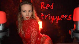 ASMR Red triggers  Red mood for Christmas 