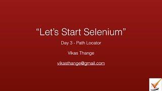 Selenium Day 3 - XPath Locators