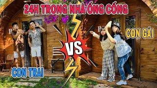 Thử Thách 24h trong NHÀ ỐNG CỐNG Theo Team CON TRAI VS Team CON GÁI - Đội nào sẽ chiến thắng