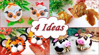  4 Веселых ИДЕИ НОВОГОДНИХ ИГРУШЕК   Christmas Ornaments
