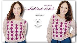 "Crochet d'autore: Maglia 'Intarsio Bordo' – Tutorial completo"