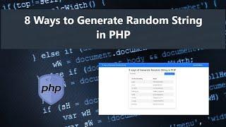 8 Ways to Generate Random String in PHP Tutorial DEMO