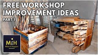 Free Workshop Improvement Ideas - Part 1 - Shop Organization, Sorting Wood Rack, Scrap Wood Storage