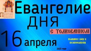 Евангелие дня с толкованием 16 апреля Лазарева суббота  2022 года