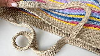 Seamless crochet bag! The easiest idea from leftover yarn.