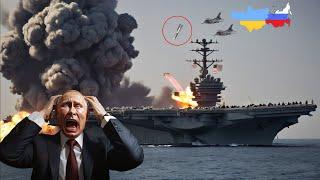 10 minutes ago! Ukrainian F-16 fighter jets destroy Russian aircraft carrier near Crimea