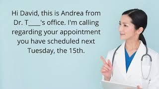 Doctor's Office Voicemail - American English Listening Practice