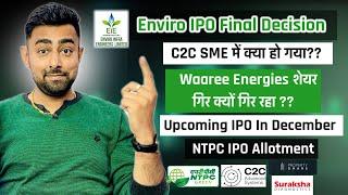 Enviro IPO Final Decision | C2C SME IPO | Waaree Energies Share Down | Upcoming IPO | Jayesh Khatri