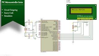 Alphanumeric LCD Interfacing with PIC16F877A | Simulation