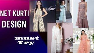 Net kurti design 2022/Net fabric dress design/lace fabric dress design