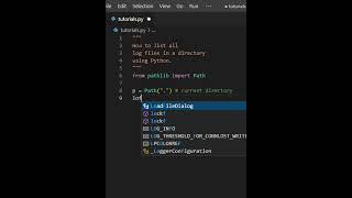 Python List All Log files in directory #shorts  #python #pythonforbeginners