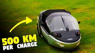 Awesome electric three-wheeler vehicle with side-stick steering!