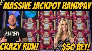 MASSIVE JACKPOT HANDPAY ON HAPPY AND PROSPEROUS! MAX BET!