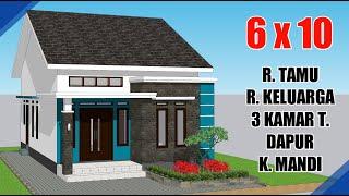 Desain Rumah Minimalis 6x10 Meter 3 Kamar