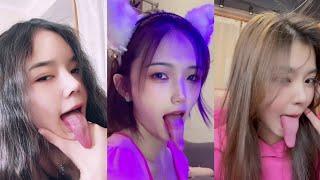 Chinese girls tongue out compilation part 2