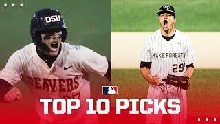 The TOP 10 picks in the 2024 MLB Draft! (Travis Bazzana, Chase Burns, Charlie Condon, and more!)