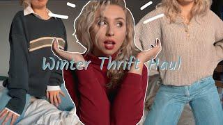 Thrift with me// Winter Thrift Haul try on 2021