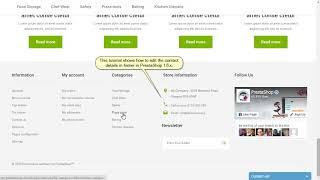 How To Edit Contact Details At Footer PrestaShop 1.6x