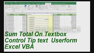 Textbox Sum Total On Controltiptext excel VBA