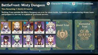 Battlefront: Misty Dungeon Event - Day 5 - Shield + Elemental Trials [Genshin Impact][1.5 Event]