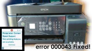How to Fix Error 000043 in Epson L5190, L3110, etc.