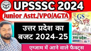 उत्तरप्रदेश का बजट 2024-25 || Ghatna Chakra GS Drishti | UPSSSC Junior Assistant/VPO Exam