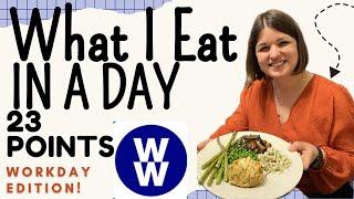 Weight Watchers-WHAT I EAT IN A DAY with 23 Points!  Work Day Edition -Meals, Snacks, Beverages