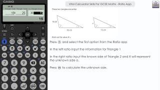 Vital Calculator Skills For GCSE Maths - Ratio App | fx-83GTCW fx-85GTCW #casiocalculator