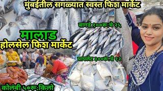 मालाड होलसेल फिश मार्केट | ४रू.ला बागडा | Malad Fish Market | Cheapest Fish Market in Mumbai