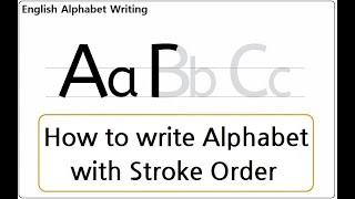 Alphabet Capital and Small Letters with Stroke Order