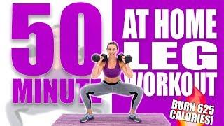 50 Minute At Home Leg Workout Burn 625 Calories! Sydney Cummings