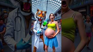 ️ Evolution of Tiger: Tiger doctor with pregnant women  4 #cat #cute #love #shorts