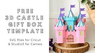 FREE SVG download - DIY 3D paper castle gift box - digital files for Cricut and Silhouette Cameo