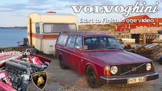 Lamborghini V10 Engine in a Volvo 245. Project Start to Finish in 20 minutes!