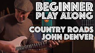 Take Me Home Country Roads Beginner Play Along using Justin's Beginner Song Course App Guitaraoke