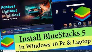 How to Download & Install BlueStacks 5 In Windows 10 | Pc & Laptop me BlueStack Ko Kaise Install Kre