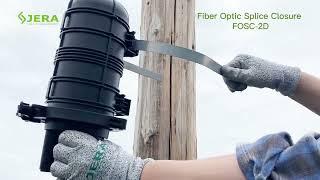 Dome closure aerial FTTH installation, how to attach or reattach the fiber optic dome splice closure