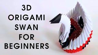 3D origami SWAN for beginners | How to make a modular origami swan