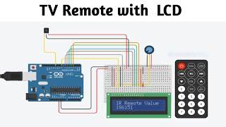 #33 TV Remote with LCD at Tinkercad in English  || Block Code || simulator || tinkercad circuit