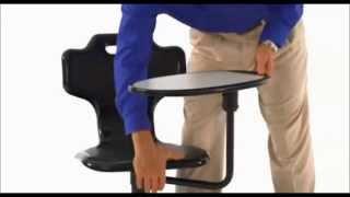 Black Mobile Task Chair with Swivel Tablet Arm