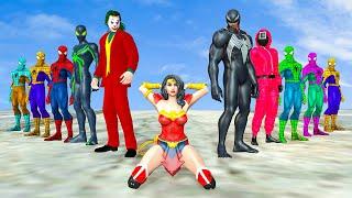 Spiderman Superheroes Vs Family SpiderMan Rescue Wonder Women Fight Joker, Venom3 | Belee Heroes