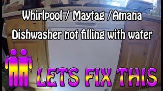 Whirlpool : Maytag :Amana Dishwasher not filling with water diagnostics