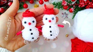 It's so Beautiful ️️ DIY Snowman Christmas Ornaments - Easy Snowman Making Idea with Yarn