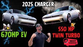 The 550hp 2025 Charger Six Pack will CRUSH the 670hp Scatpack EV in 8 different ways.