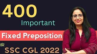 400 Important Fixed Preposition For SSC CGL 2022 || Questions || English With Rani Ma'am