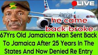 67 YRS OLD JAMAICAN MAN STAY ILLEGAL IN AMERICA FOR 25 YEARS NOW HE’S BACK IN JAMAICA IN TEARS