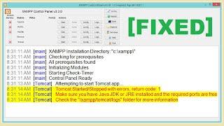 [FIXED] XAMPP Tomcat error: Tomcat Started/Stopped with errors | Make sure Java JDK or JRE installed